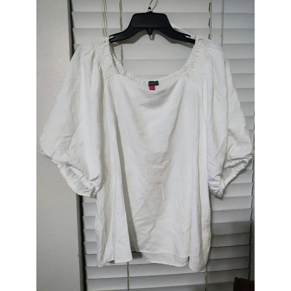 Vince Camuto Women’s Square Neck Raglan Sleeve Top XXL Relaxed Fit